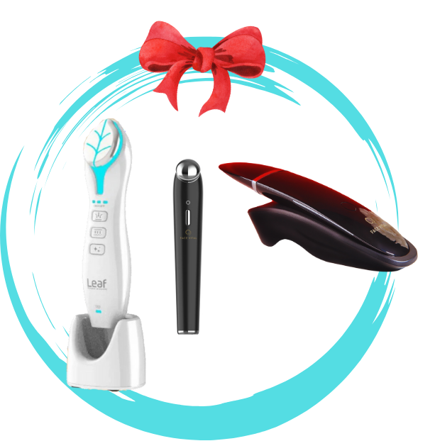 Hoja con exfoliante para la piel y masajeador de ojos